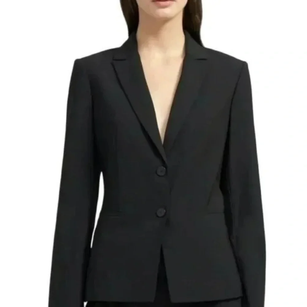 Theory Women’s Virgin Wool Nicholle 2 Sevona Black 2 Button Blazer Size 4 Career